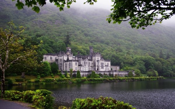 Religious Kylemore Abbey Castle Forest Lake Ireland HD Wallpaper | Background Image