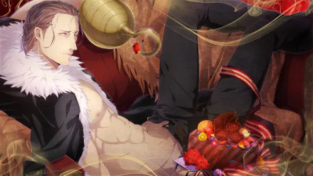 HD anime wallpaper featuring Crocodile from One Piece, showcasing detailed character art with rich colors and a dynamic, dramatic pose.