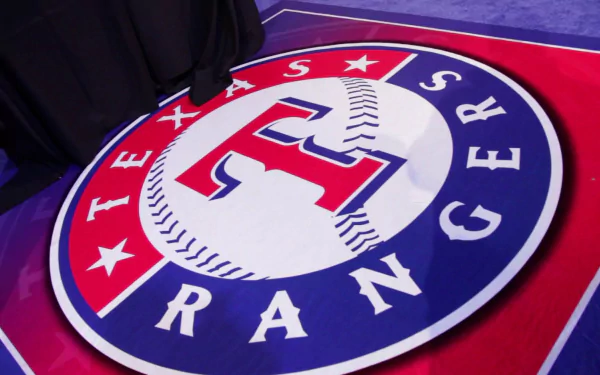 HD Wallpaper featuring the Texas Rangers logo as a vibrant desktop background.