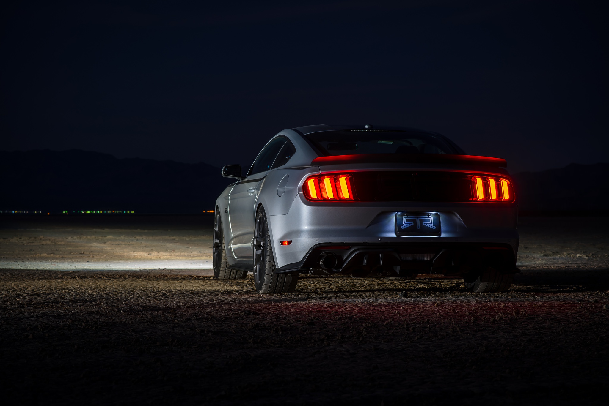 Download Muscle Car Night Car Silver Car Ford Ford Mustang Vehicle Ford ...