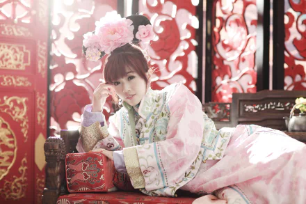 brown eyes traditional costume model woman asian HD Desktop Wallpaper | Background Image