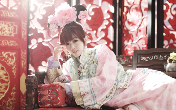 brown eyes traditional costume model woman asian HD Desktop Wallpaper | Background Image