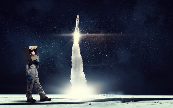 Sci Fi Rocket Child HD Wallpaper | Background Image