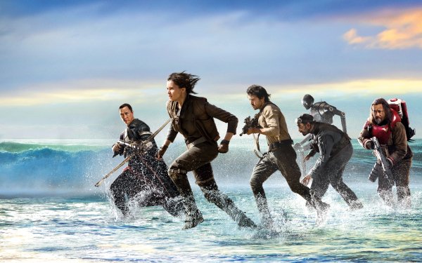 Movie Rogue One: A Star Wars Story Star Wars Chirrut Îmwe Jyn Erso Cassian Andor Bodhi Rook K-2SO Baze Malbus Donnie Yen Felicity Jones Diego Luna Riz Ahmed Jiang Wen HD Wallpaper | Background Image