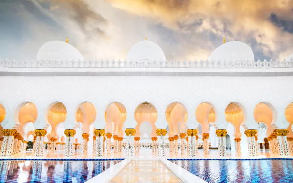 religious Sheikh Zayed Grand Mosque HD Desktop Wallpaper | Background Image