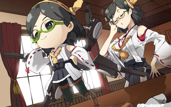 Kirishima (Kancolle) Anime Kantai Collection HD Desktop Wallpaper | Background Image