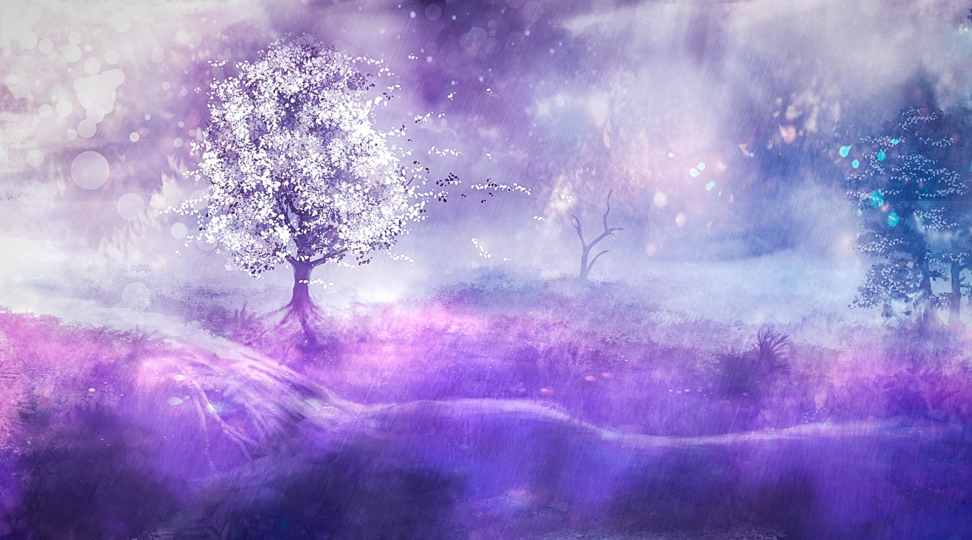 Enchanted Anime Tree HD Wallpaper, image size:1920x1067