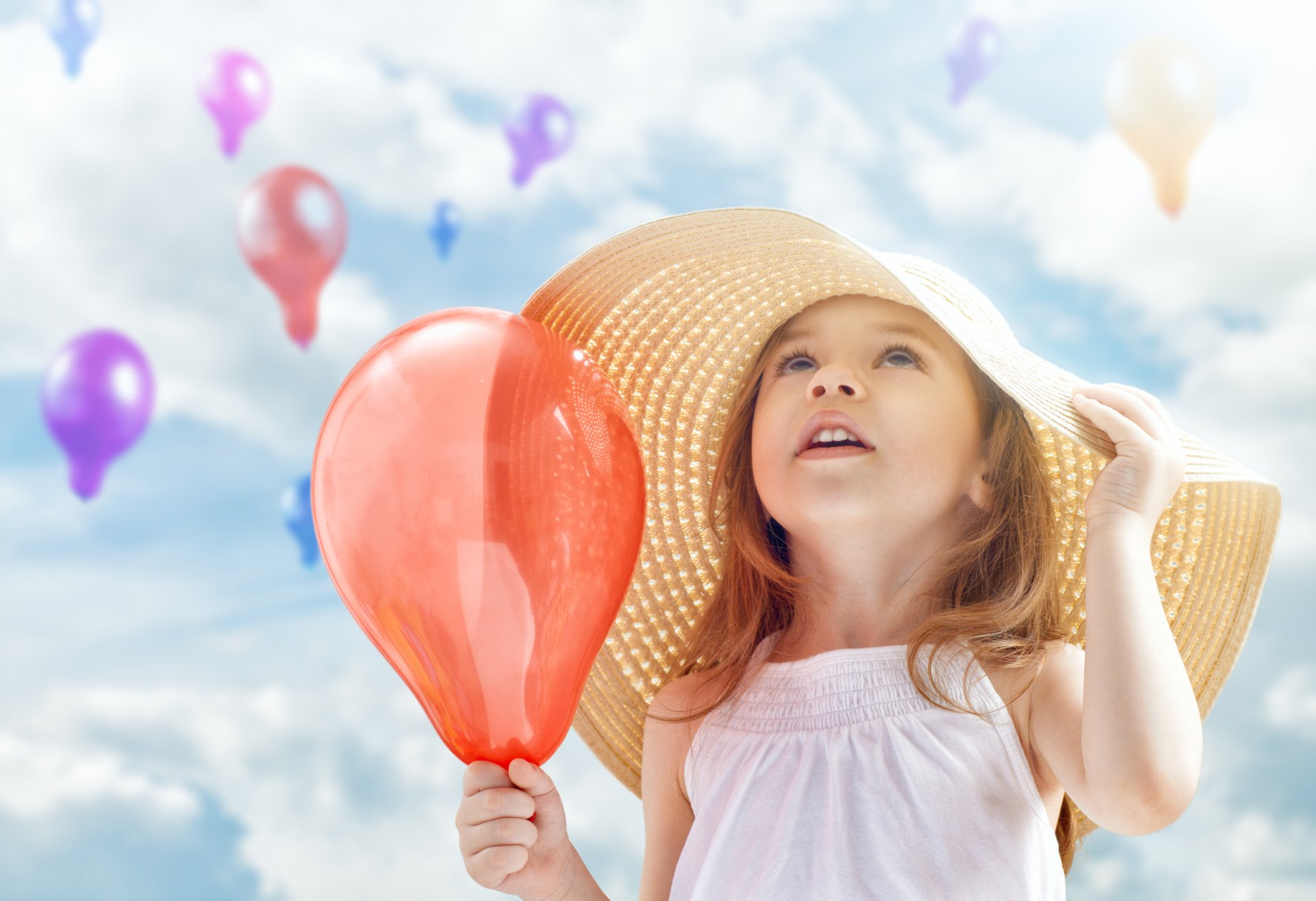 Download Balloon Hat Photography Child 8k Ultra HD Wallpaper