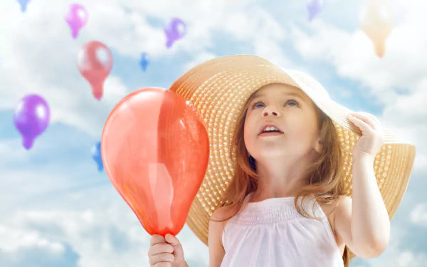 balloon hat photography child HD Desktop Wallpaper | Background Image