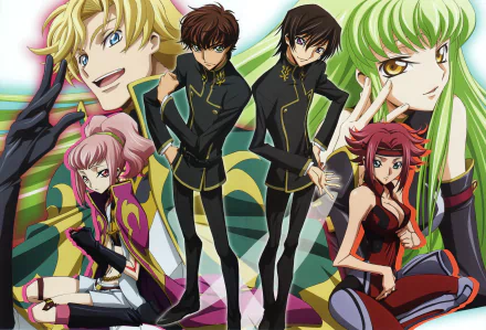 Gino Weinberg Anya Alstreim Suzaku Kururugi Lelouch Lamperouge Kallen Kōzuki C.C. (Code Geass) Anime Code Geass HD Desktop Wallpaper | Background Image