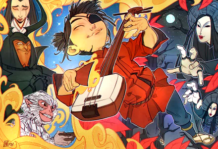 guitar Beetle (Kubo And The Two Strings) The Sisters (Kubo And The Two Strings) Monkey (Kubo And The Two Strings) Kubo (Kubo And The Two Strings) movie Kubo And The Two Strings HD Desktop Wallpaper | Background Image