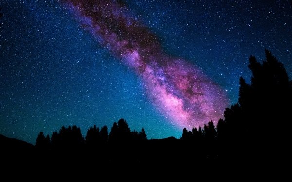 Sci Fi Milky Way Nature Night Sky Stars Starry Sky Silhouette HD Wallpaper | Background Image