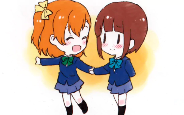 Yukiho Kōsaka Honoka Kousaka chibi Anime Love Live! HD Desktop Wallpaper | Background Image