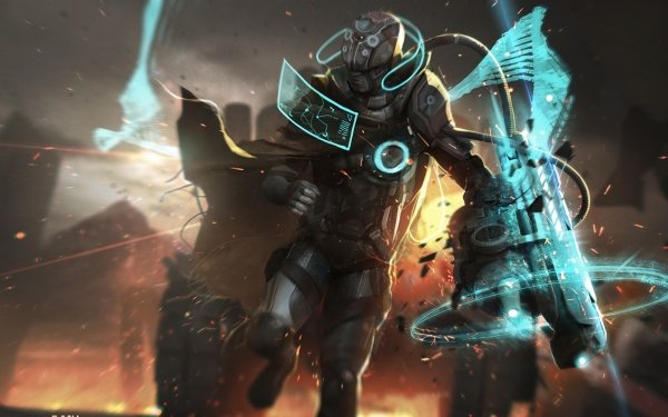 Sci Fi Cyborg Warrior Weapon HD Wallpaper | Background Image