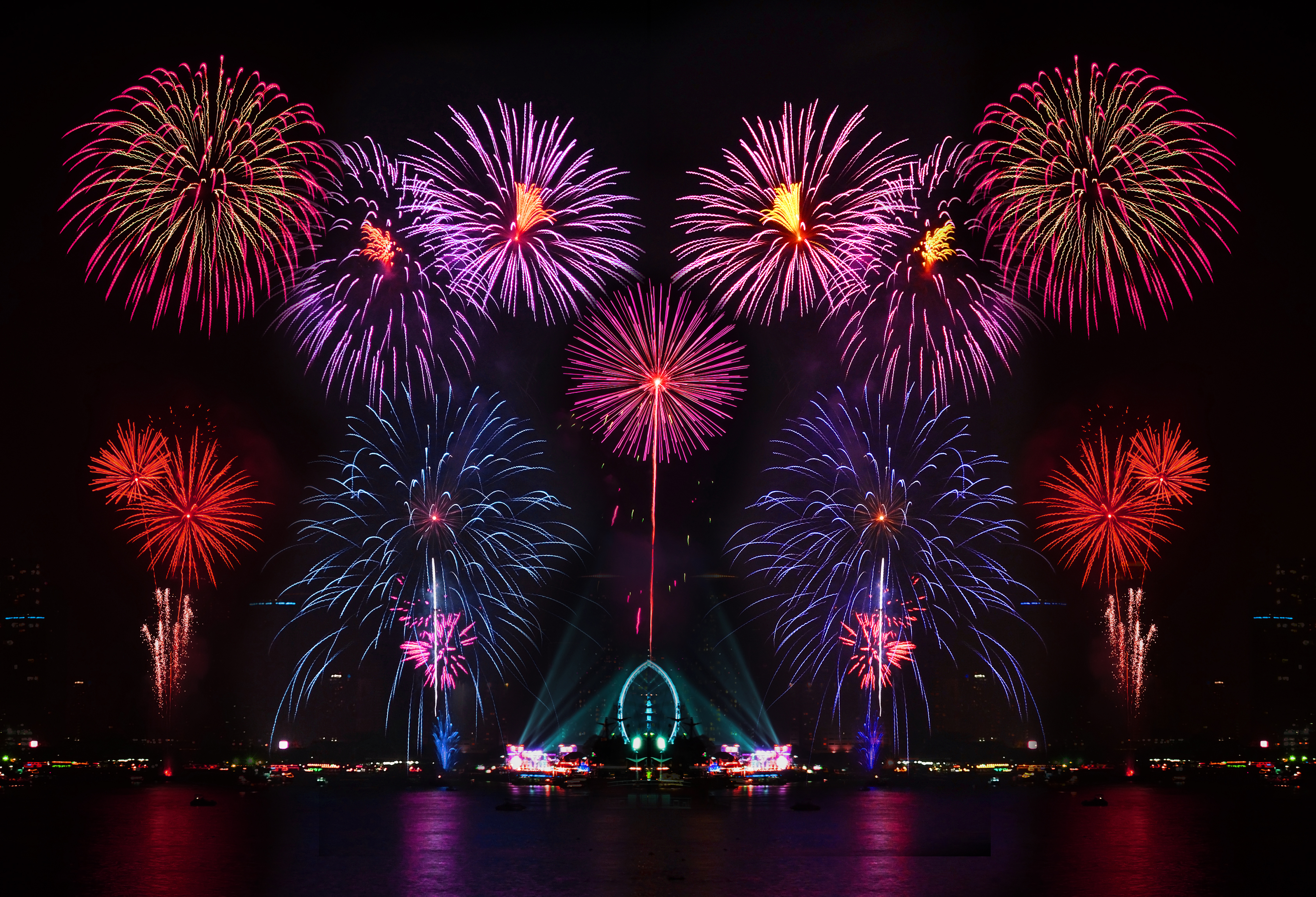 Fireworks over City 4k Ultra HD Wallpaper | Background Image | 6742x4596 New Years Fireworks Wallpaper 2015