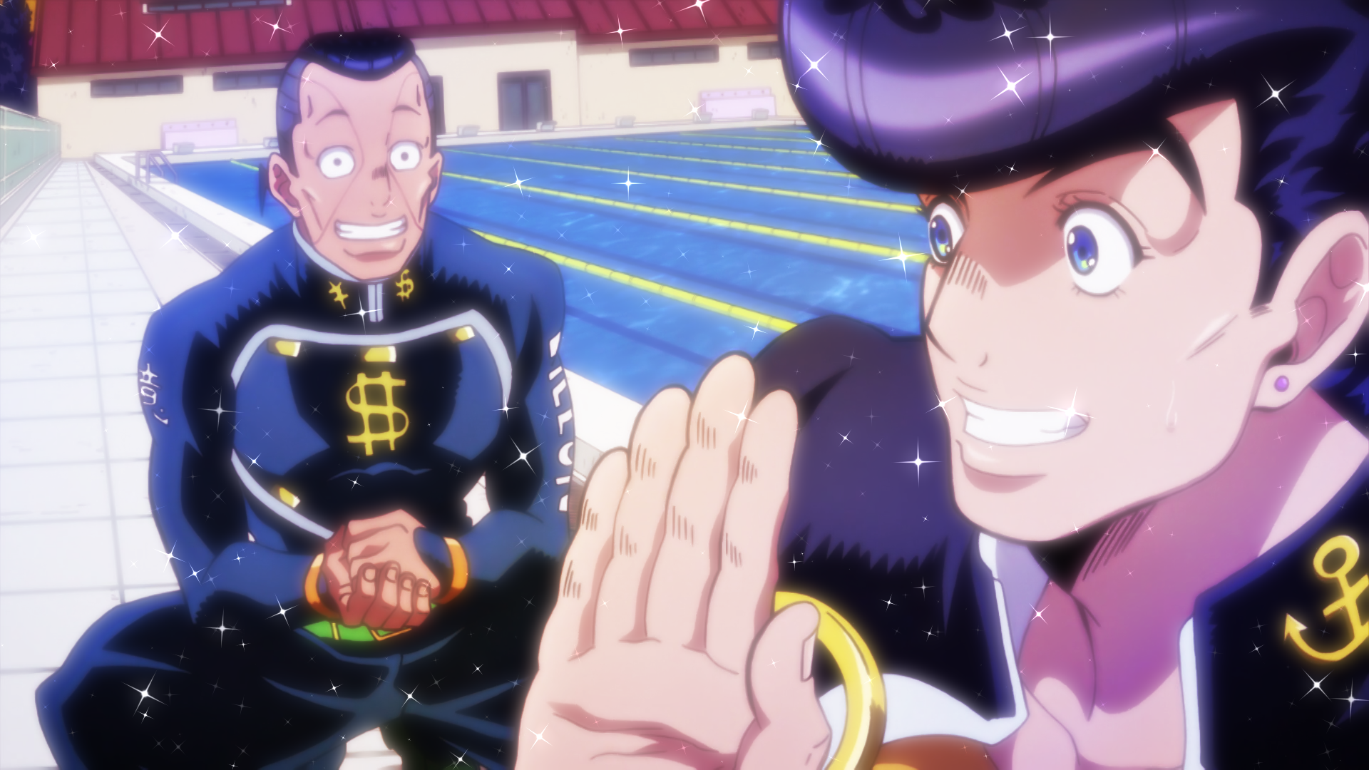 Download Josuke Higashikata Okuyasu Nijimura Anime Jojo's Bizarre Adventure HD Wallpaper by Terumi Nishii
