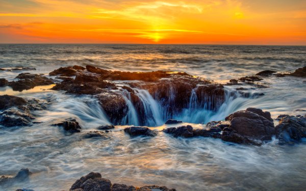 Earth Ocean Nature Horizon Sunset Sky HD Wallpaper | Background Image