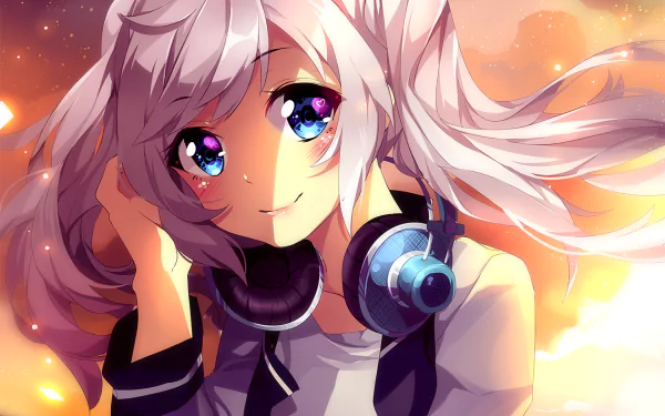 Anime headphones HD Desktop Wallpaper | Background Image