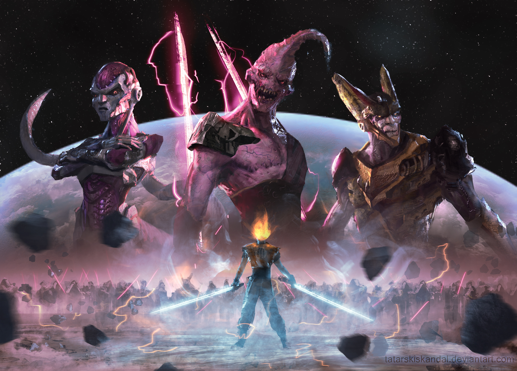 Epic Dragon Ball Z HD Wallpaper with Goku & Villains by Sebastian Horoszko