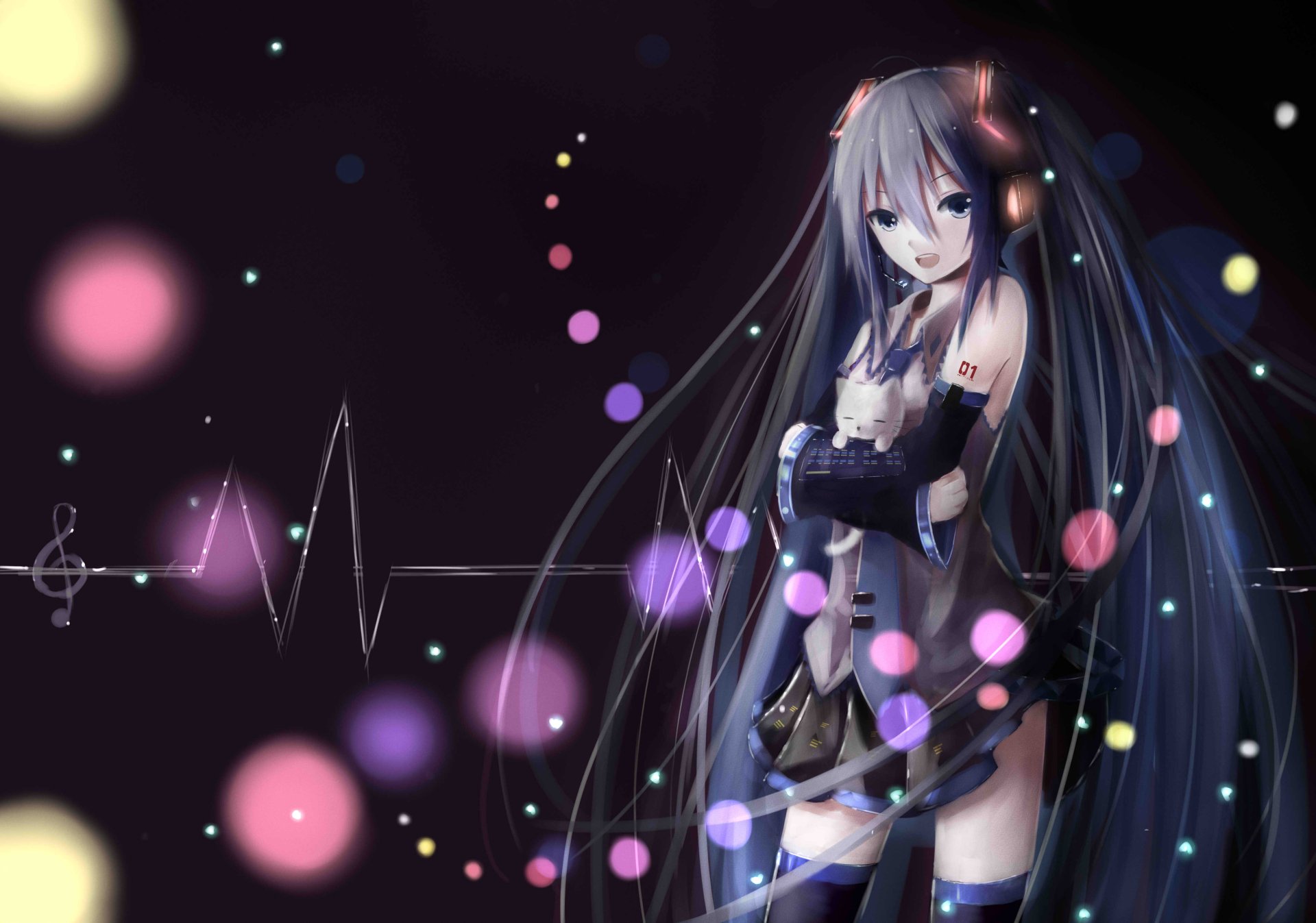 Download Black Hatsune Miku Anime Vocaloid Black Anime 4k Ultra HD Wallpaper