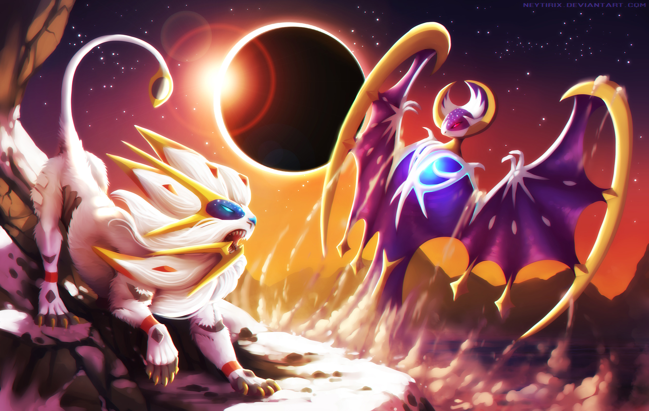 Solgaleo VS Lunala by frank-einstein