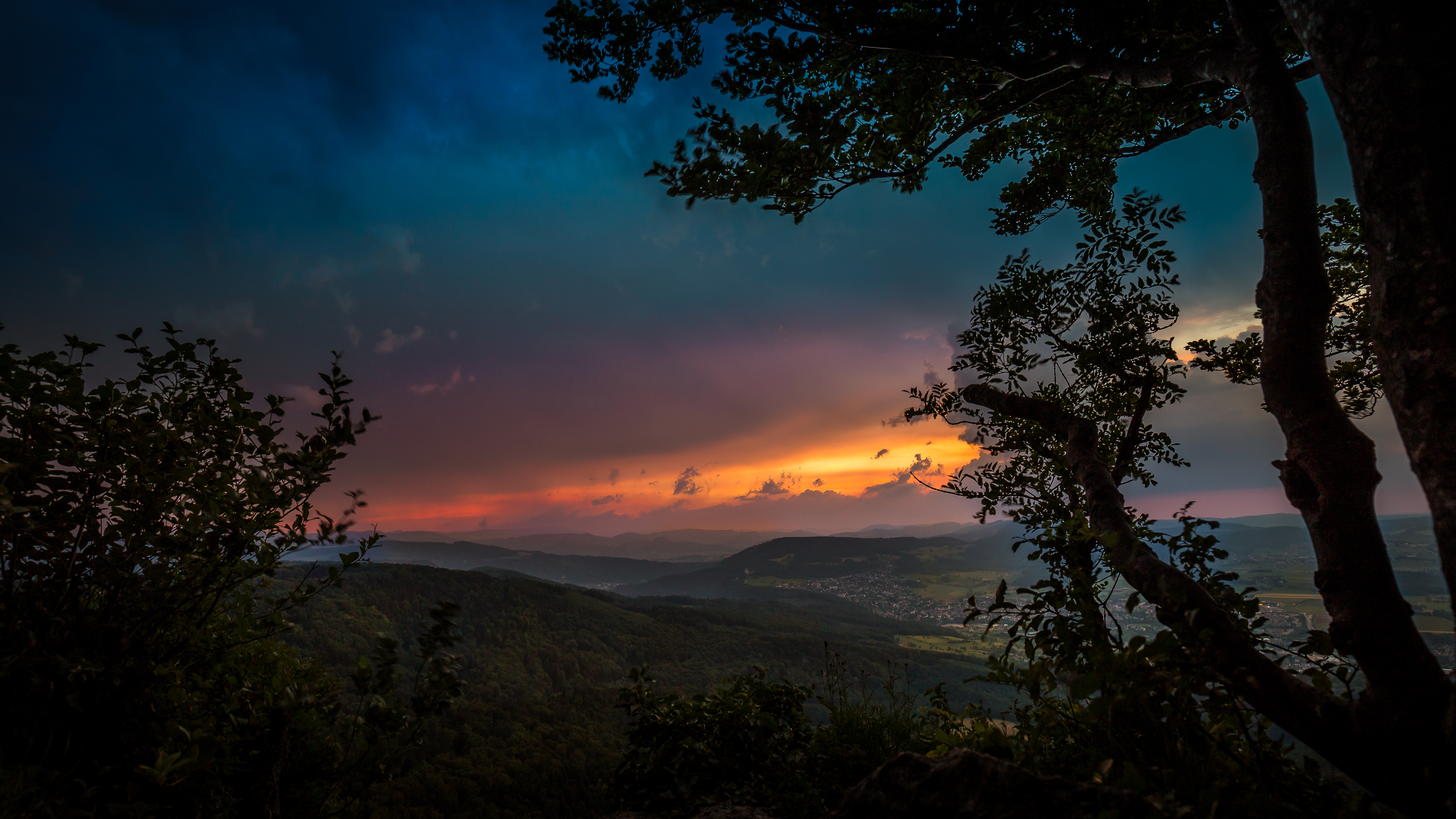 Forest Mountain Sunrise 5k Retina Ultra HD Wallpaper | Background Image