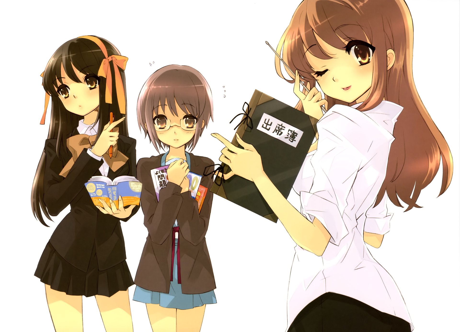 Download Yuki Nagato Mikuru Asahina Haruhi Suzumiya Anime The Melancholy Of Haruhi Suzumiya 8k Ultra HD Wallpaper