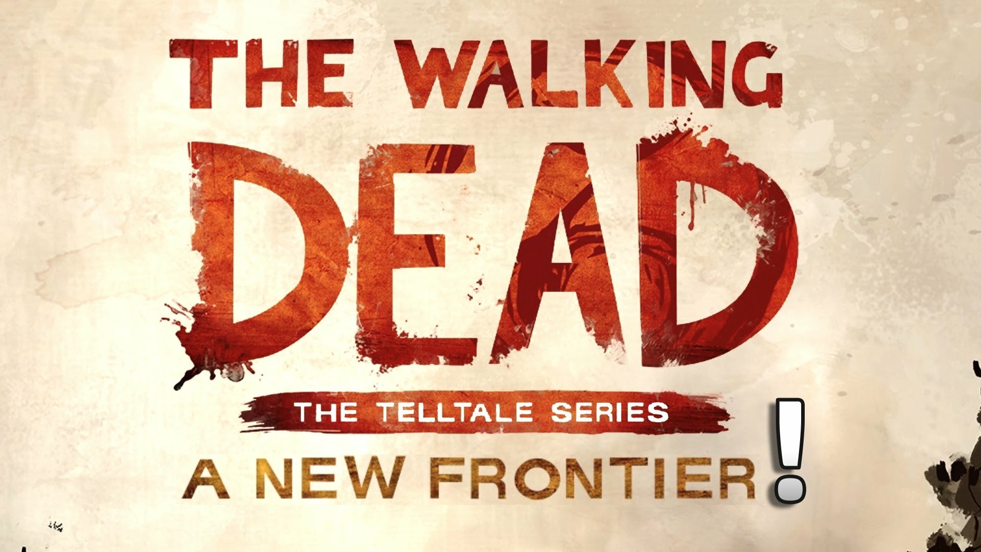HD wallpaper featuring The Walking Dead: A New Frontier from The Telltale Series with a grungy, blood-splattered logo.