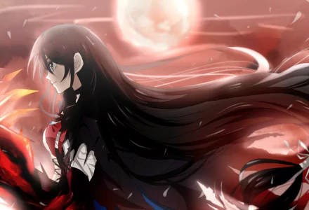 HD desktop wallpaper featuring Velvet Crowe from the video game Tales of Berseria, with flowing hair and a bright moonlit background.