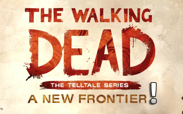HD wallpaper featuring The Walking Dead: A New Frontier from The Telltale Series with a grungy, blood-splattered logo.