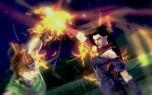 Joseph Joestar Lisa Lisa Anime Jojo's Bizarre Adventure HD Desktop Wallpaper | Background Image