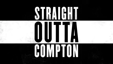 HD desktop wallpaper featuring the text Straight Outta Compton in bold white font on a black background.