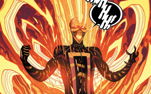 HD desktop wallpaper featuring Robbie Reyes as the All-New Ghost Rider from the comic series, depicting him engulfed in flames with a fierce expression.