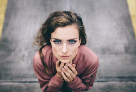 blue eyes brunette woman model HD Desktop Wallpaper | Background Image