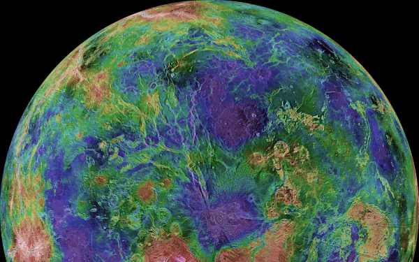  Radar Image of Northern Hemisphere of Venus