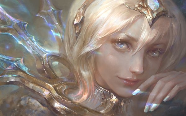 Video Game League Of Legends Lux Face Blonde Blue Eyes HD Wallpaper | Background Image