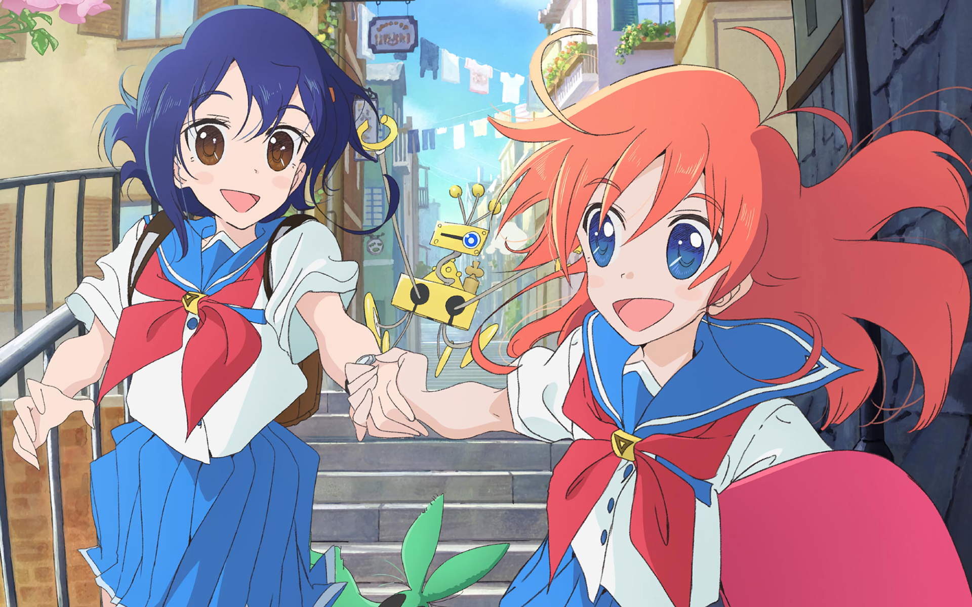 Download Kokona (Flip Flappers) Papika (Flip Flappers) Anime Flip Flappers HD Wallpaper