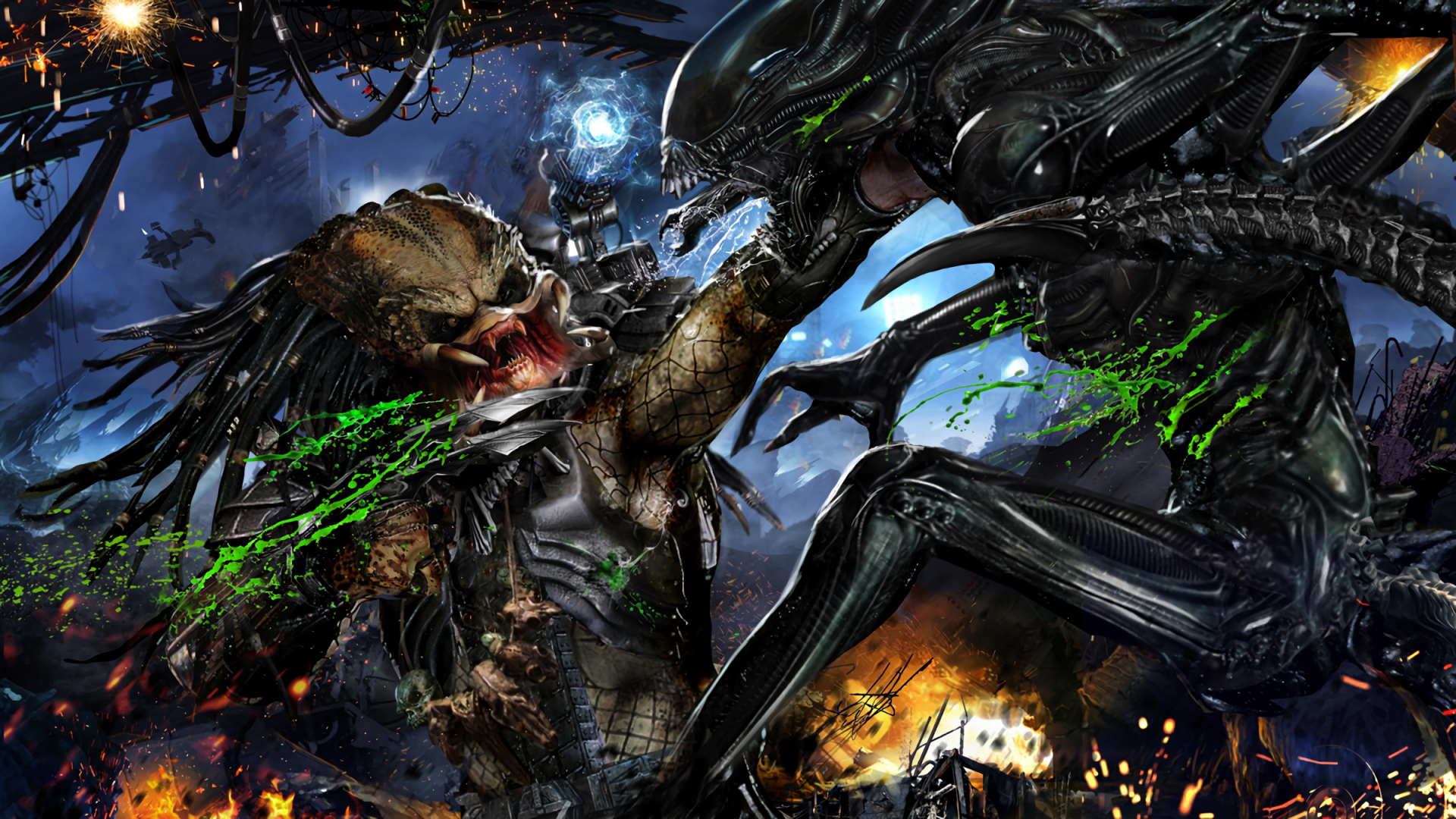 Sci Fi Alien vs. Predator HD Wallpaper by John Gallagher
