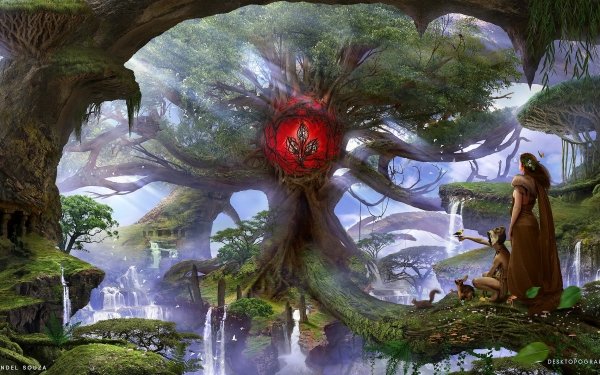 Artistic Fantasy Tree Forest HD Wallpaper | Background Image