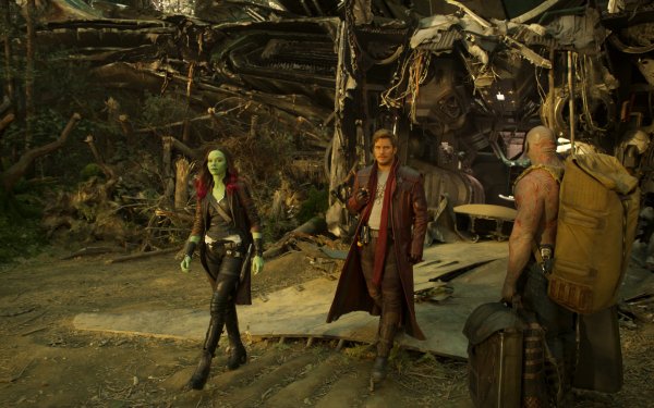 Movie Guardians of the Galaxy Vol. 2 Star Lord Gamora Zoe Saldana Drax The Destroyer Chris Pratt Dave Bautista HD Wallpaper | Background Image