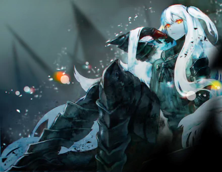 HD desktop wallpaper featuring Aircraft Carrier Demon from the anime Kantai Collection, depicting the character in a dark and intense scene with vibrant colors and intricate details.