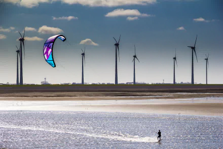 wind turbine windsurfing Sports HD Desktop Wallpaper | Background Image
