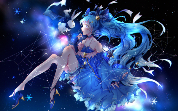 Anime Vocaloid Hatsune Miku Space HD Wallpaper | Background Image
