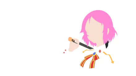 Minimalist 4K Ultra HD PC wallpaper featuring Lisbeth (Rika Shinozaki) from Sword Art Online in a simple anime style with pink hair and detailed bow.