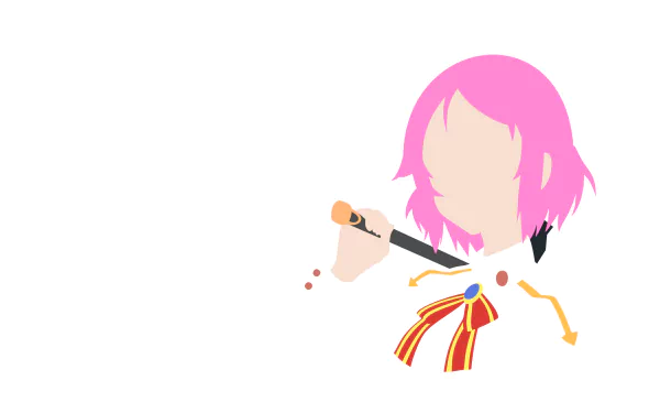 Minimalist 4K Ultra HD PC wallpaper featuring Lisbeth (Rika Shinozaki) from Sword Art Online in a simple anime style with pink hair and detailed bow.