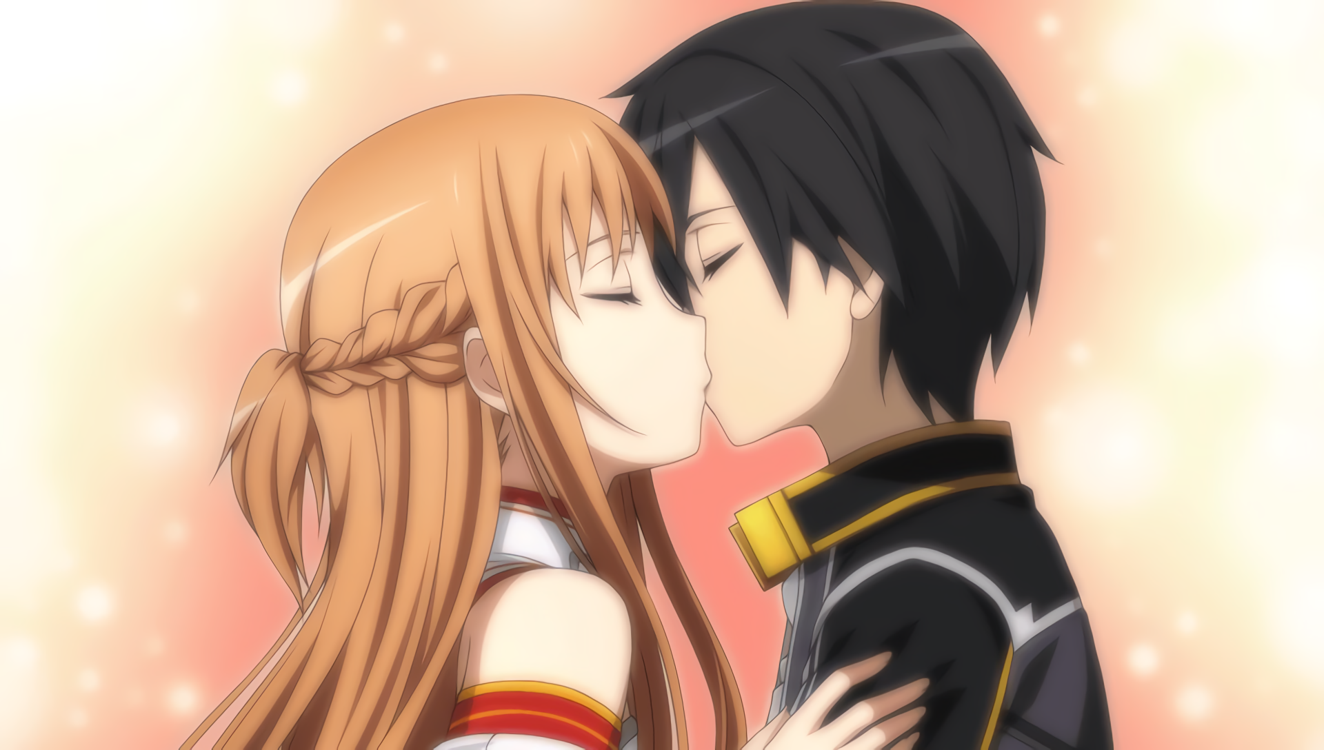 Wallpaper kiss, anime, art, two, Sword art online, Sword Art