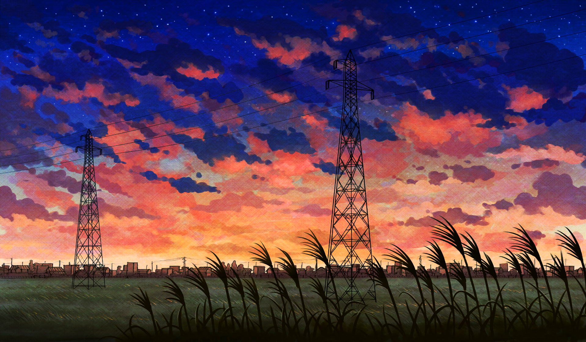 Download Power Line Anime Original HD Wallpaper