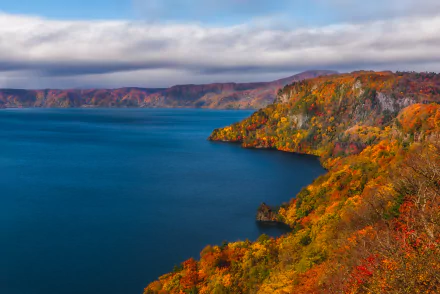  Lake Towada in Japan in Autumn by Agustin Rafael Reyes