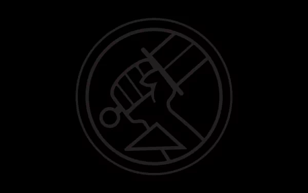 Dark Horse Comics Bureau for Paranormal Research and Defense logo in a minimalist black design, featured as an HD PC desktop wallpaper inspired by Hellboy comics.