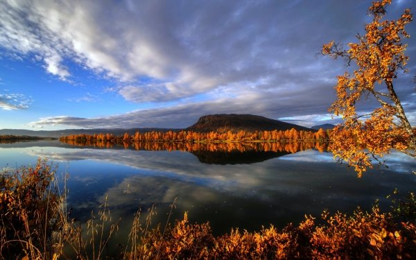 Nature Lake Lakes Fall Reflection Landscape Cloud HD Wallpaper | Background Image